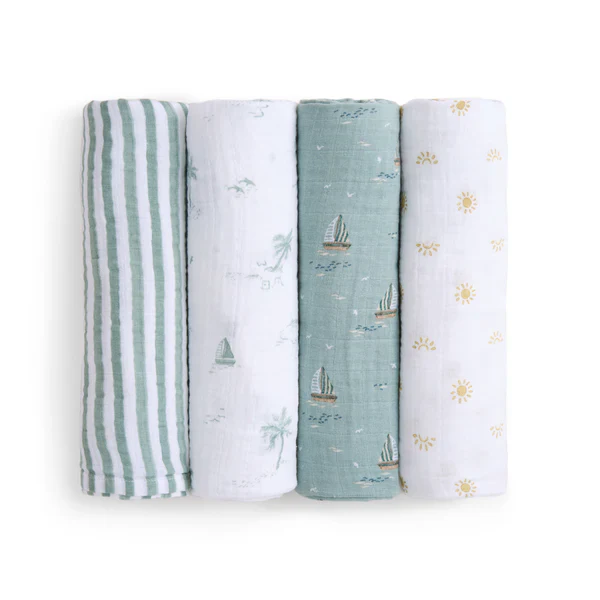 Aden & Anias organic cotton muslin swaddle blanket 4 pack - Image 4