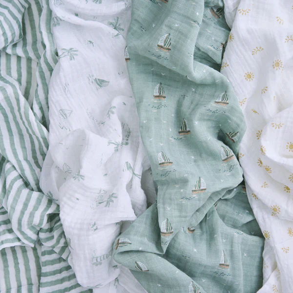 Aden & Anias organic cotton muslin swaddle blanket 4 pack - Image 7