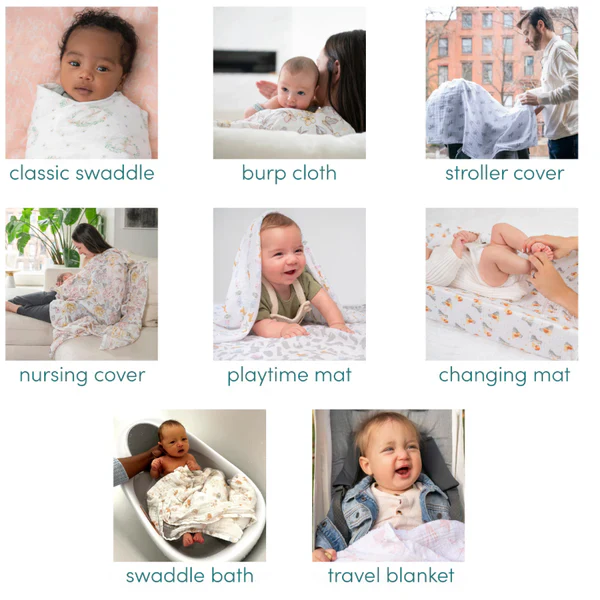 Aden & Anias organic cotton muslin swaddle blanket 4 pack - Image 8