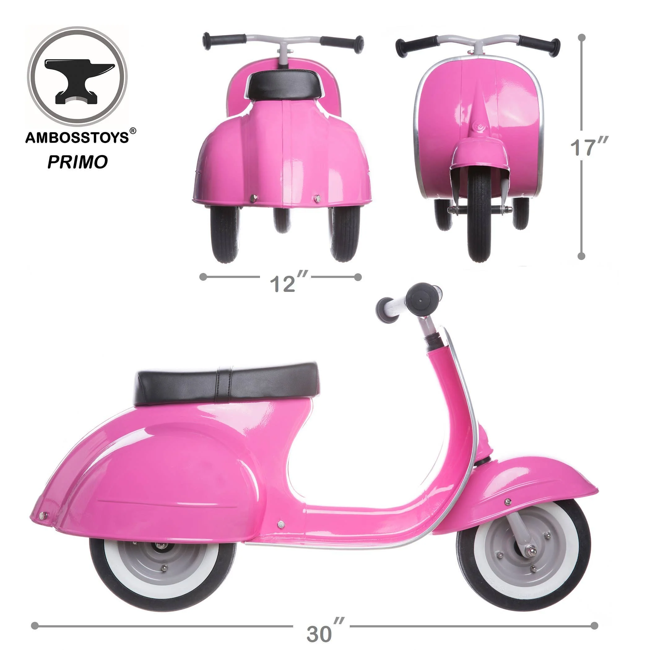 Ambosstoys Scooters  PRIMO ride-on toy Classic Pink - Image 3