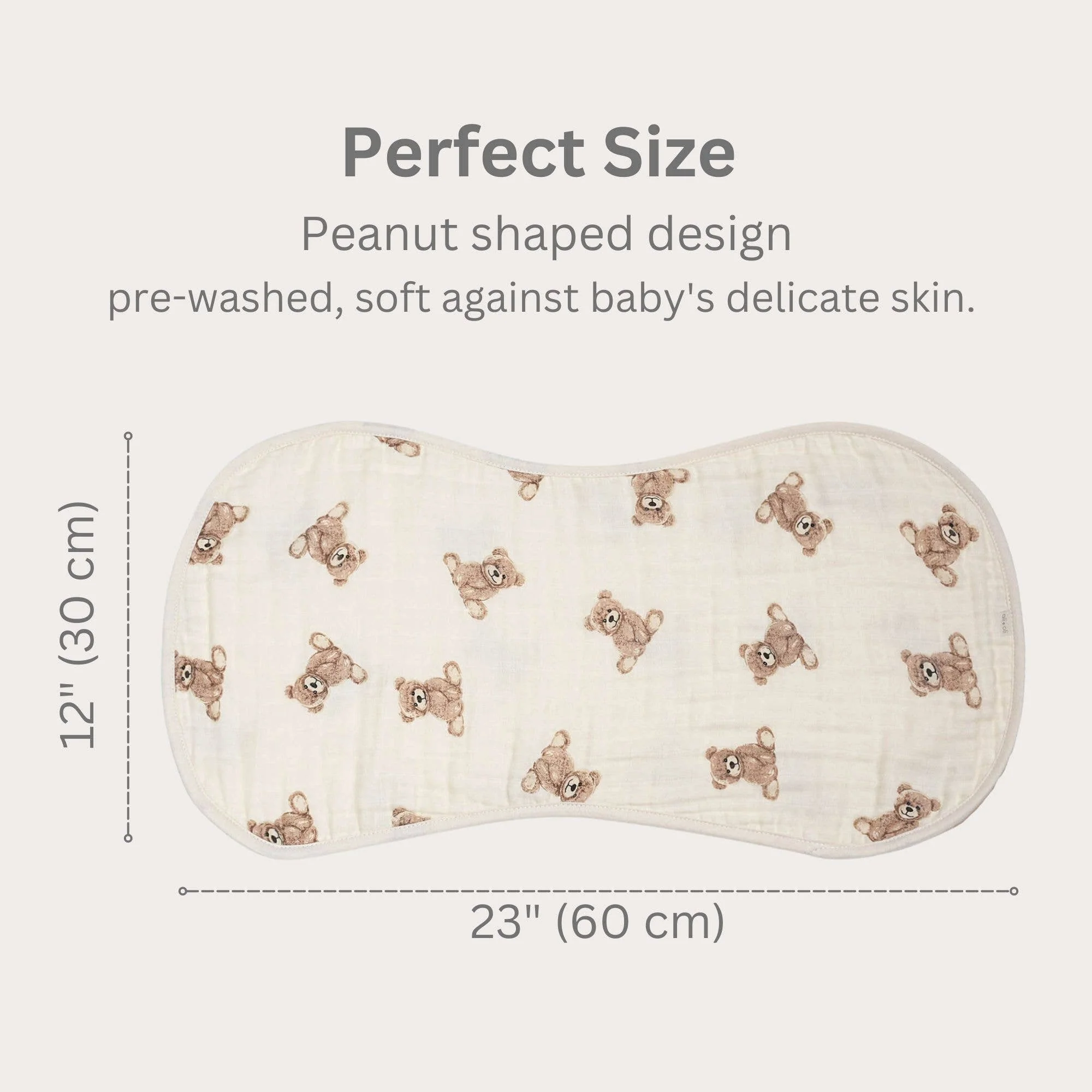 Bamboo Muslin Burp Cloth Set 2-Pack (Teddy/Taupe) - Image 3