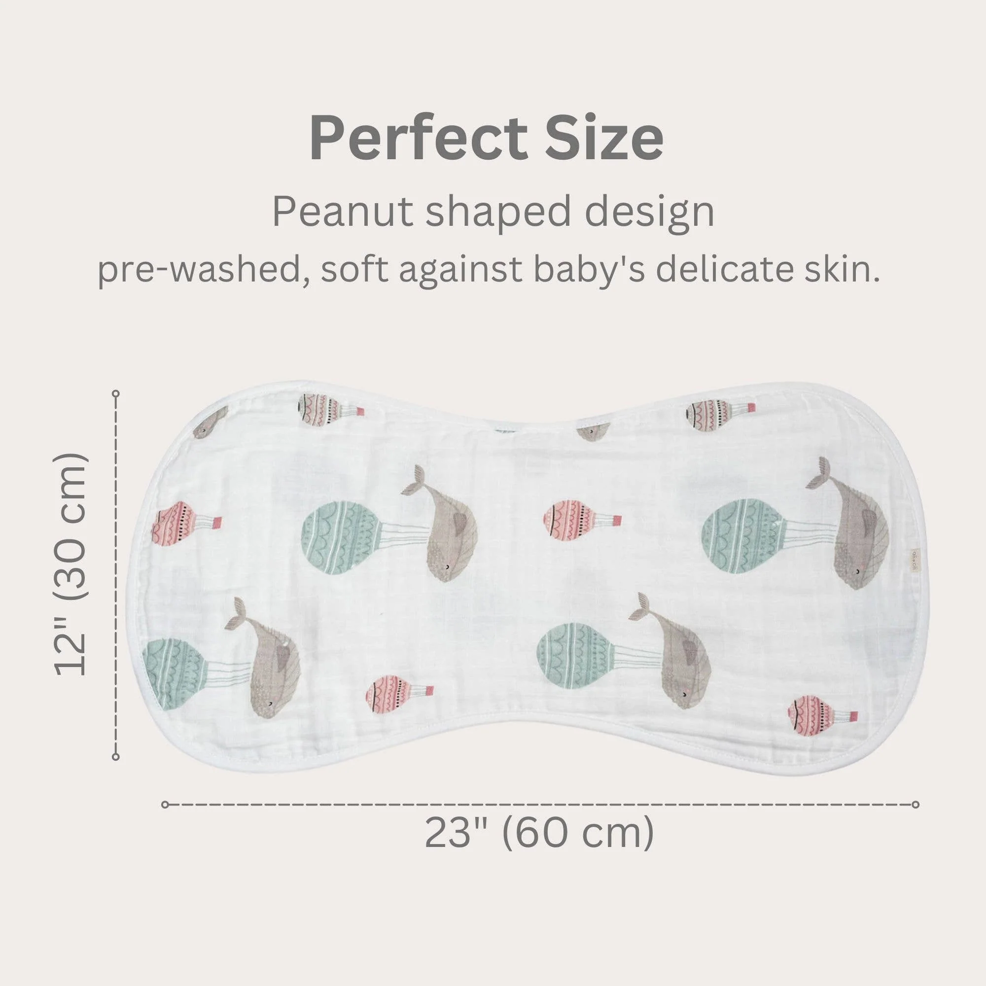 Bamboo Muslin Burp Cloth Set 2-Pack (Whale/White) - Image 4