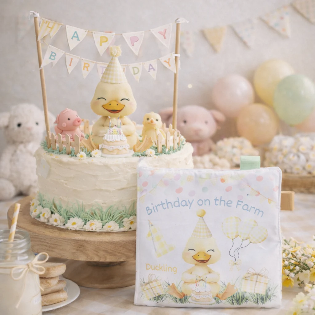 Birthday on the Farm10-Page Crinkle Soft Cloth Baby Book - Image 2