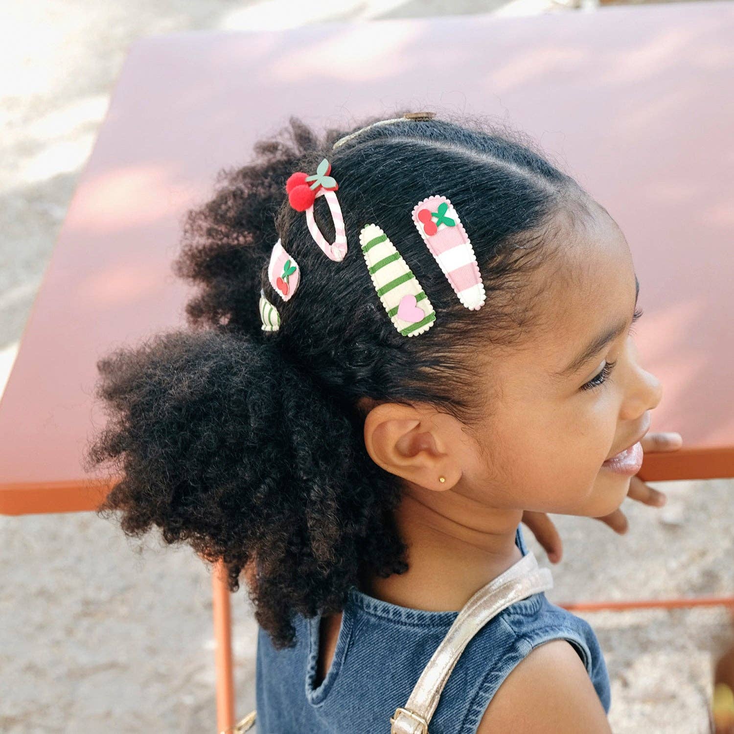 Cherry Kiss Stripy Clips - Image 2