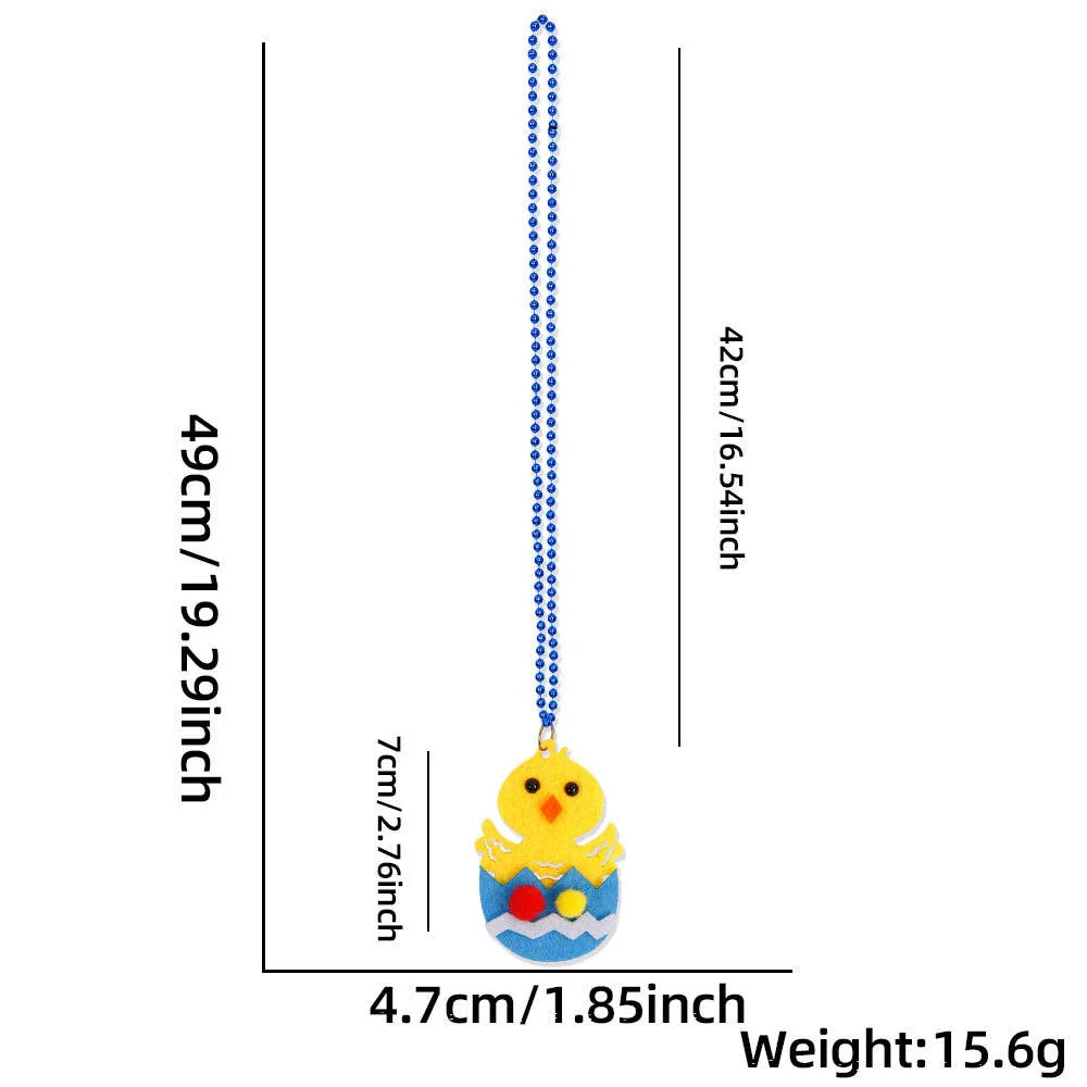Children's Easter Bunny Necklace Colorful Egg Chain for Family Gatherings - Image 2