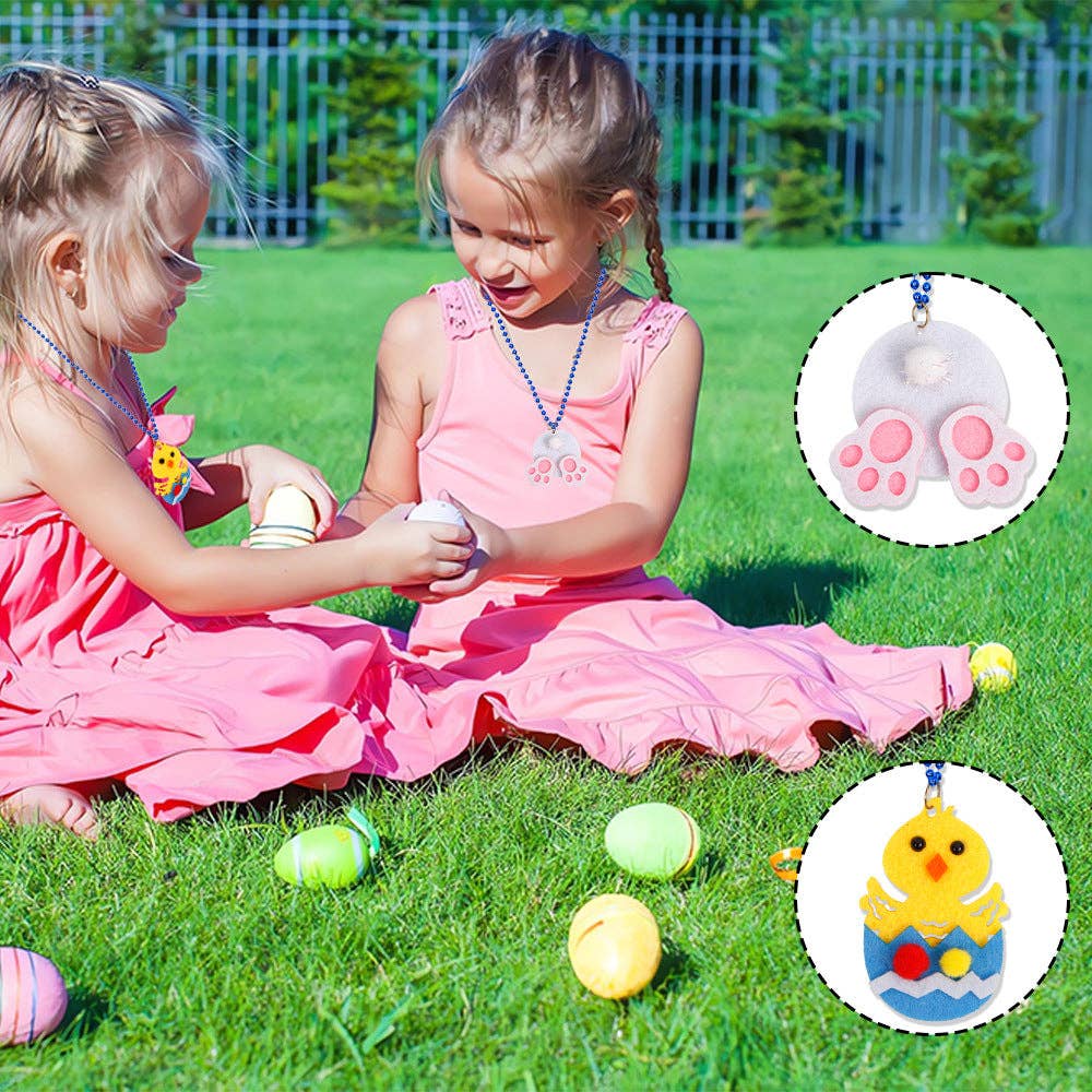 Children's Easter Bunny Necklace Colorful Egg Chain for Family Gatherings - Image 3