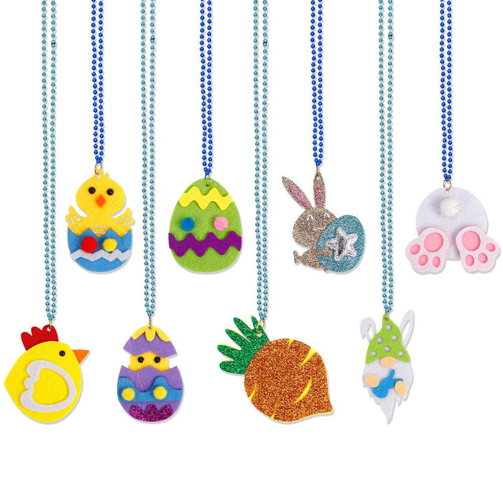 Children's Easter Bunny Necklace Colorful Egg Chain for Family Gatherings - Image 4