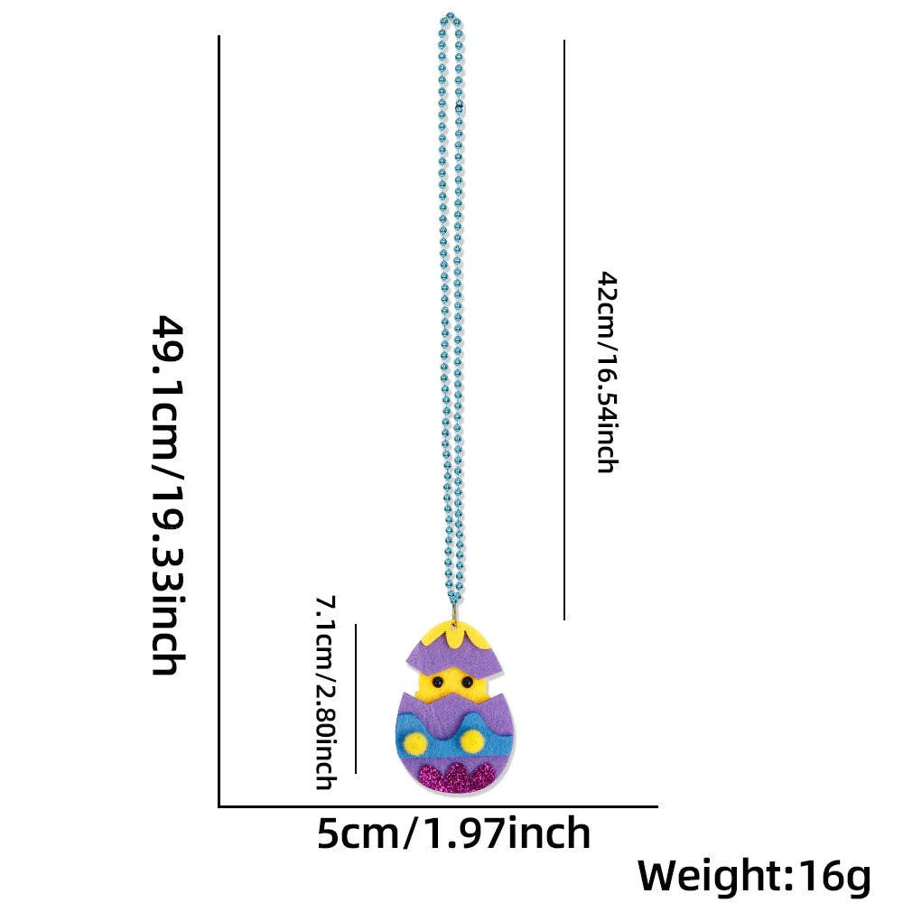 Children's Easter Bunny Necklace Colorful Egg Chain for Family Gatherings - Image 5