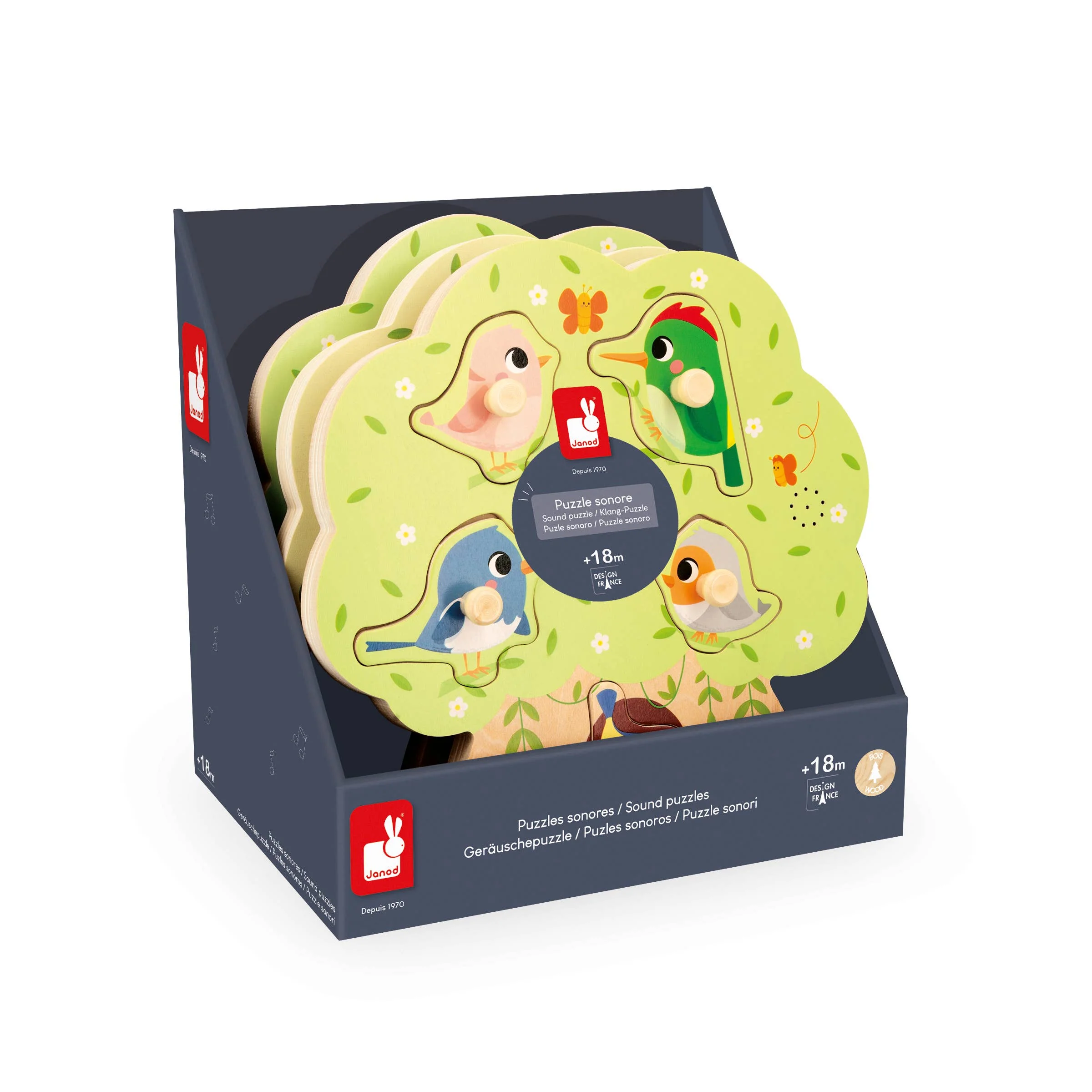 Chunky Wooden Bird Sounds Peg Puzzle - Image 2