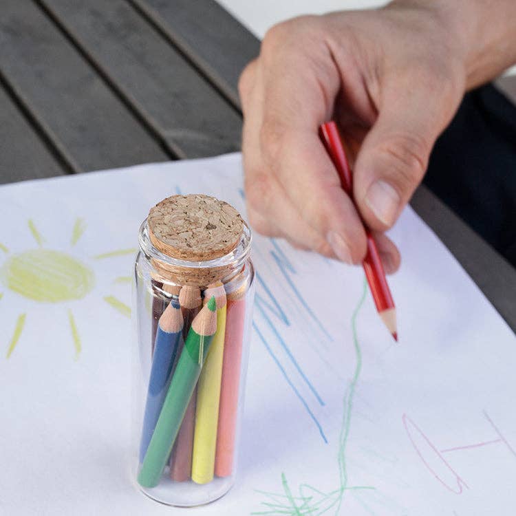 Colored Pencils Set Of 12 In Glass Jar - Image 3