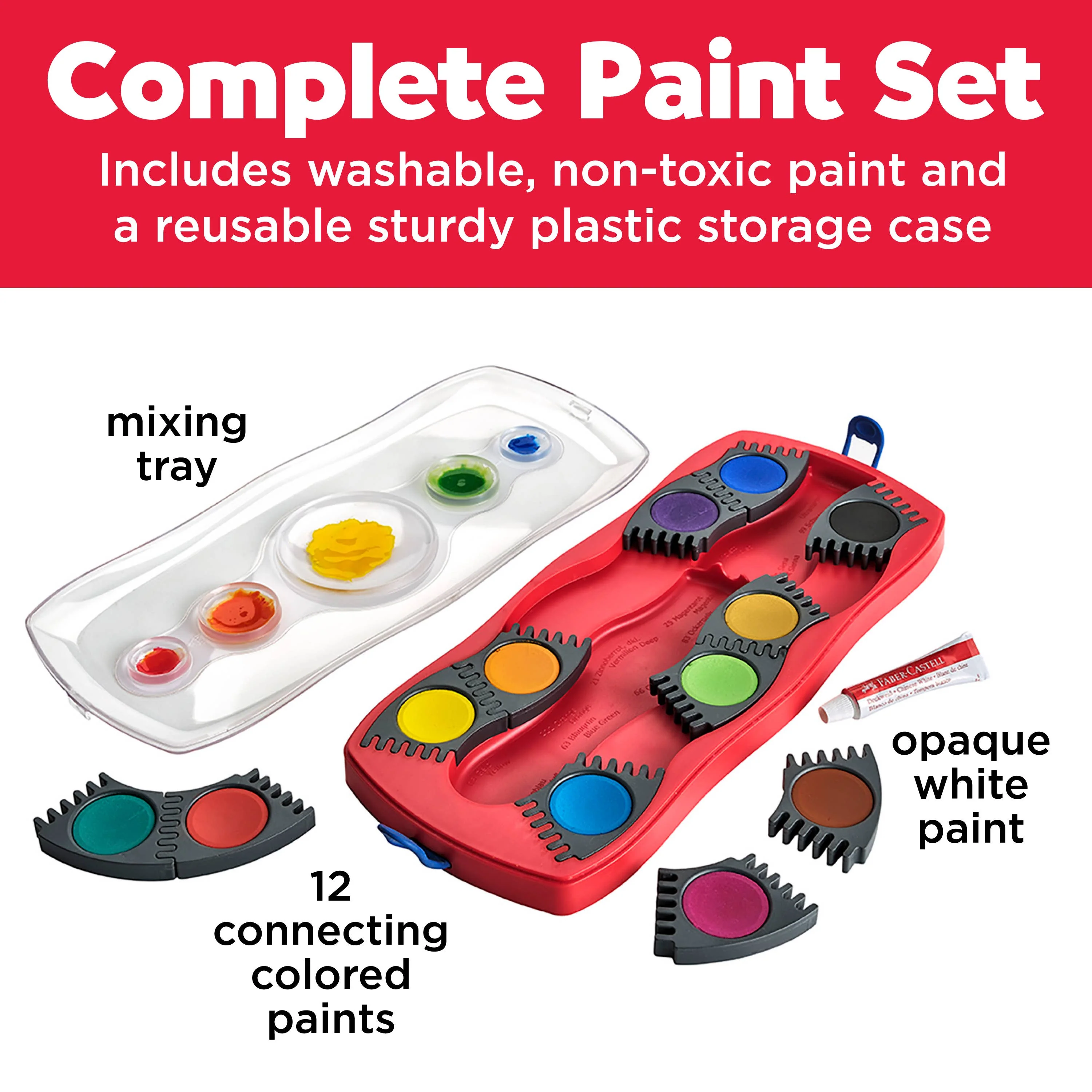 Connector Watercolor Paints for Kids 12 Super Bright Colors - Image 2