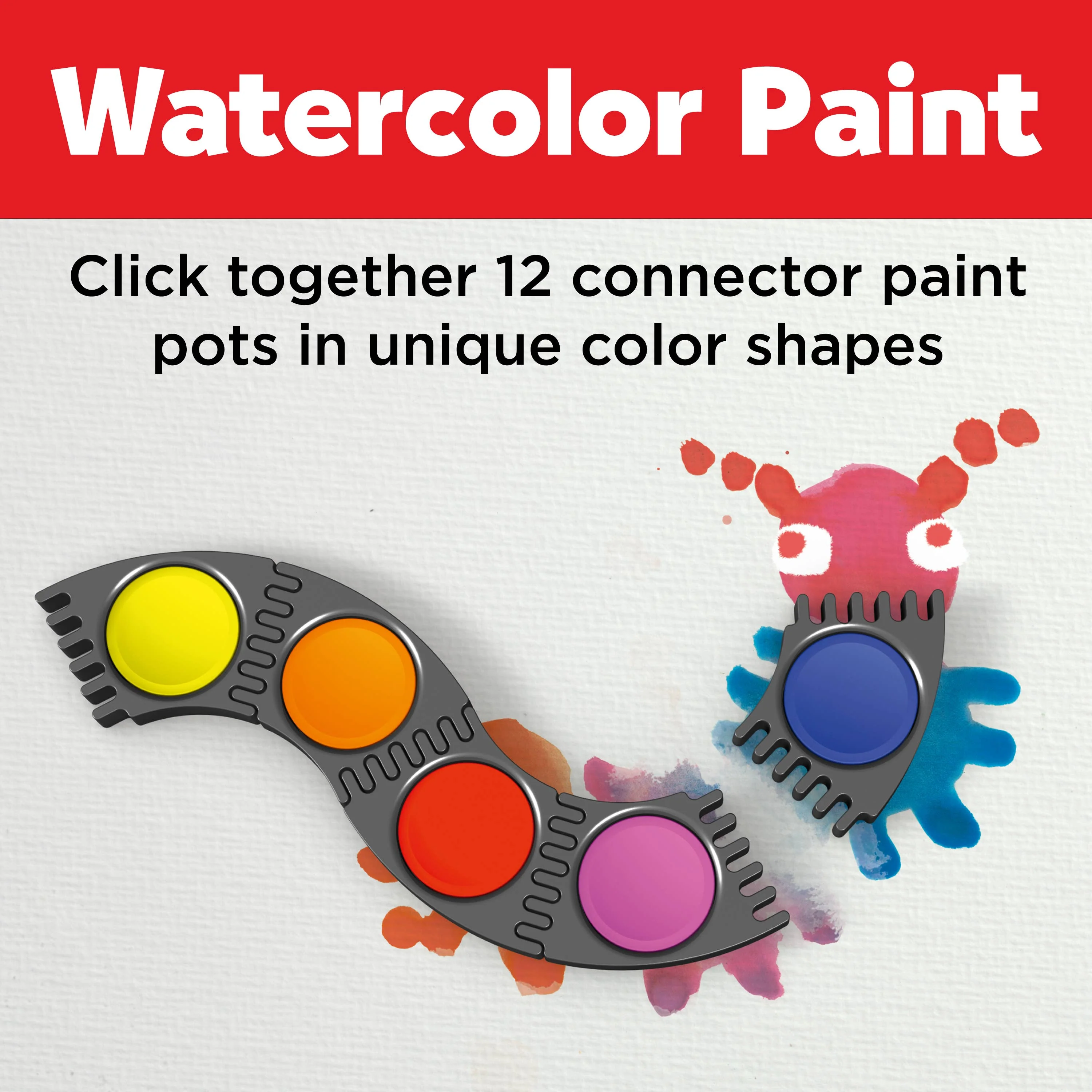 Connector Watercolor Paints for Kids 12 Super Bright Colors - Image 3