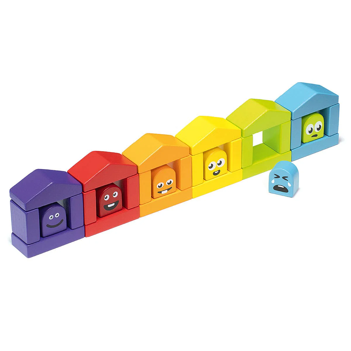 Cubika Wooden Construction Set Colorful Houses - Image 3