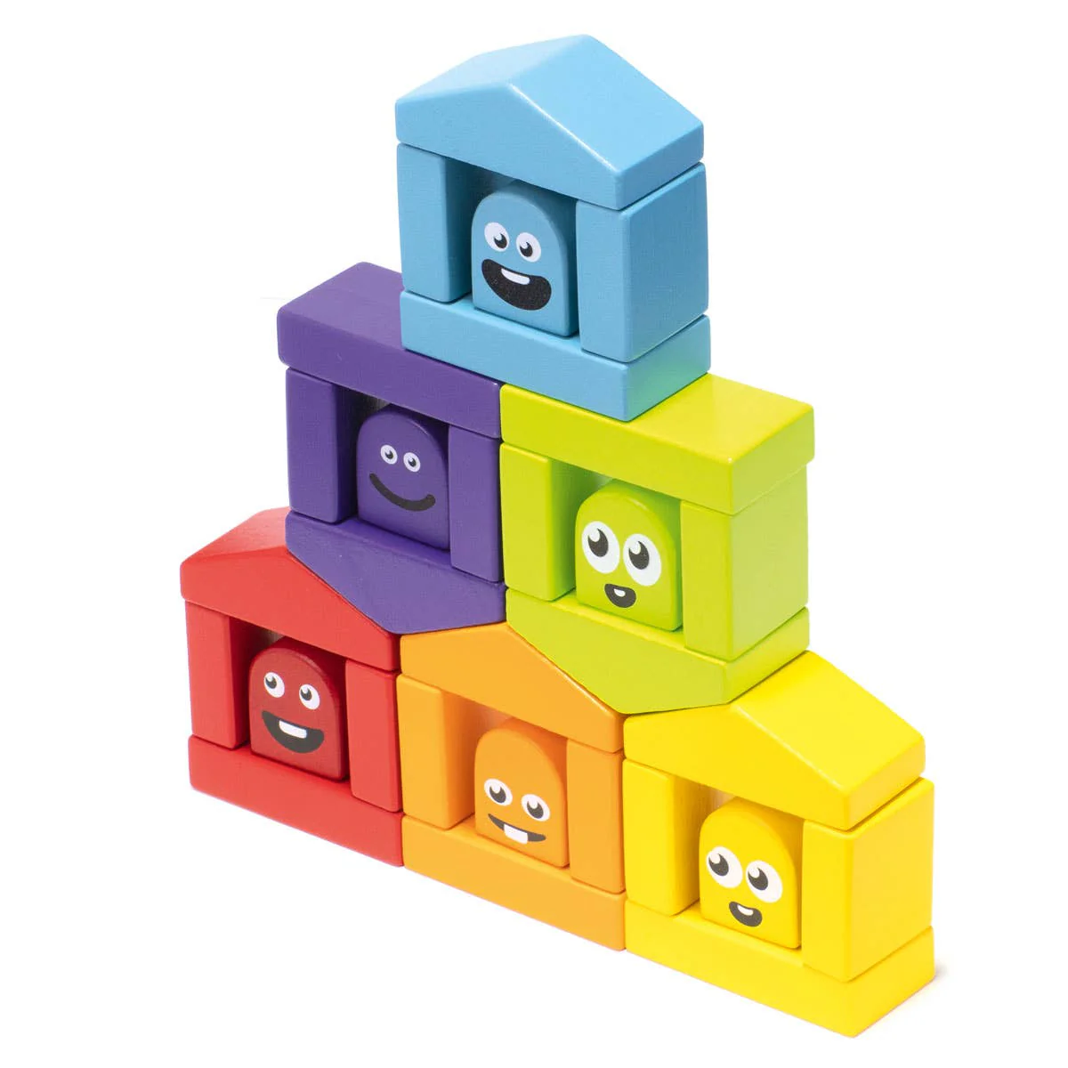 Cubika Wooden Construction Set Colorful Houses - Image 4