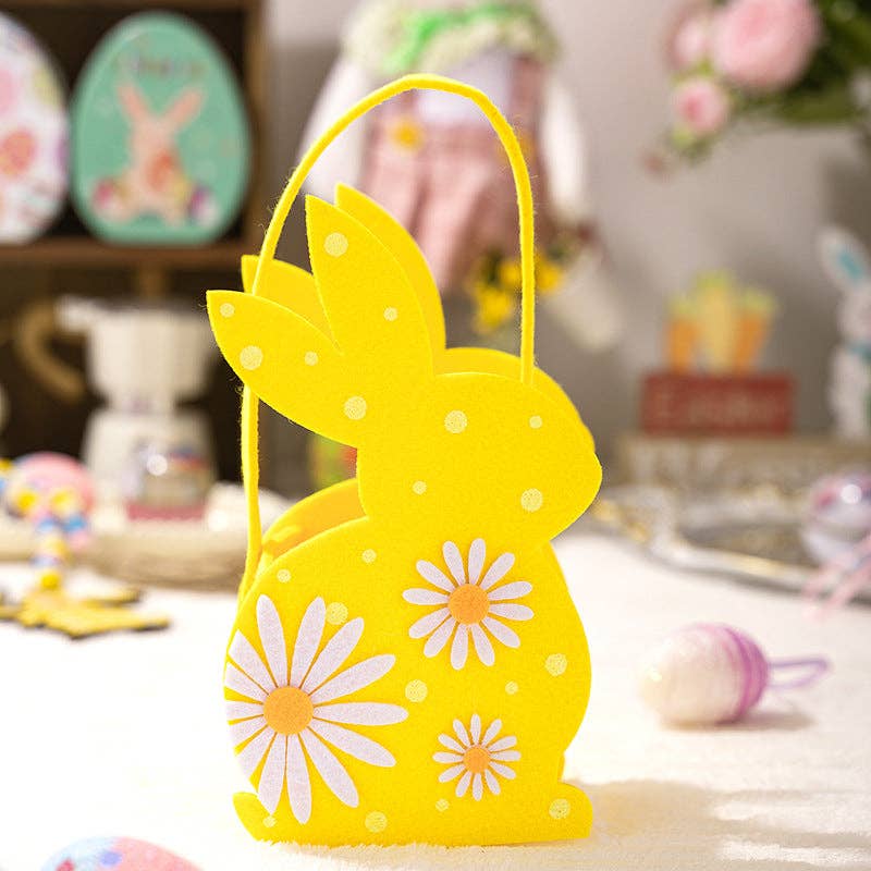 Easter Bunny 3D Felt Basket Cute Rabbit Tote Bag - Image 2