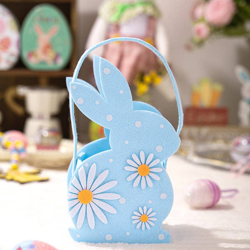 Easter Bunny 3D Felt Basket Cute Rabbit Tote Bag - Image 3