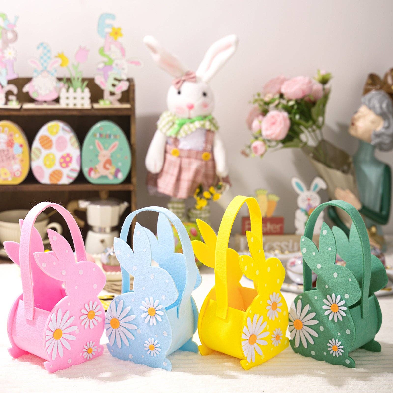 Easter Bunny 3D Felt Basket Cute Rabbit Tote Bag - Image 6