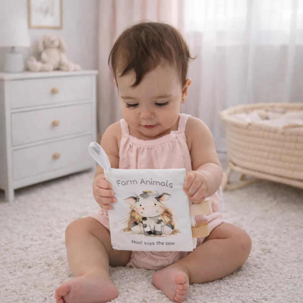 Farm Animals – 10-Page Taggies Soft Crinkle Cloth Baby Book - Image 2
