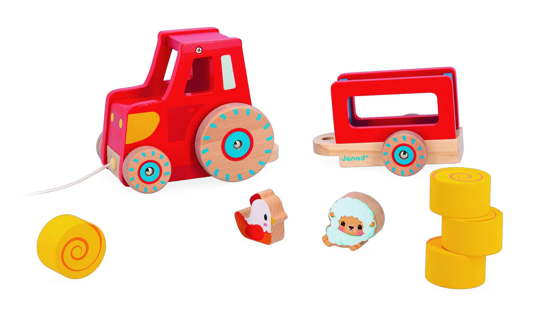 FARM | PULL ALONG TRACTOR | EARLY LEARNING TOY - Image 2