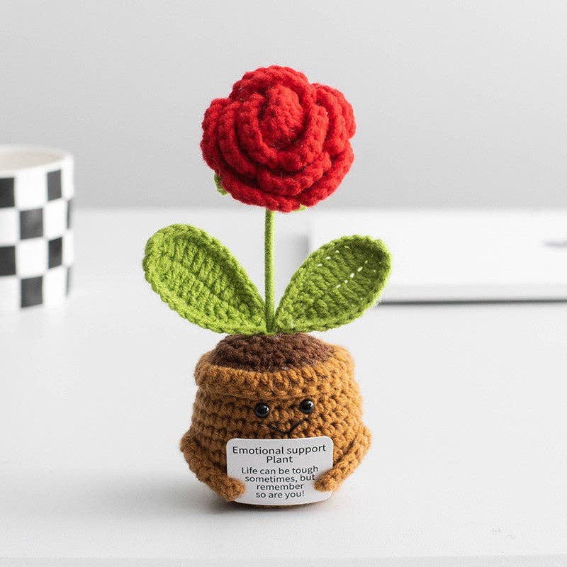 Handmade Knitted Potted Plants Cotton Desk Decor - Image 2