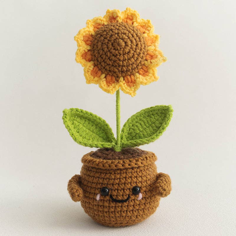 Handmade Knitted Potted Plants Cotton Desk Decor - Image 5