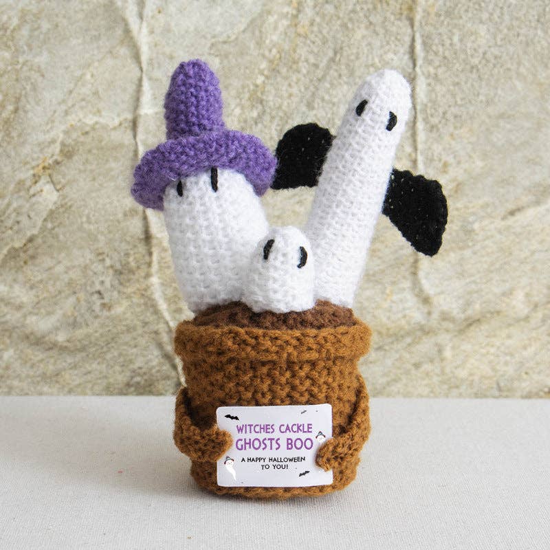 Handmade Plush Cactus Decor with Positive Energy Card - Image 9