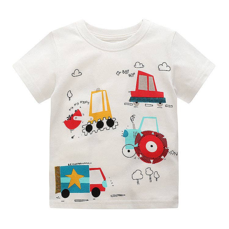 Little Bitty Boys' Summer T-Shirt Animal Cartoon Moisture-Wicking Casual Style - Image 2