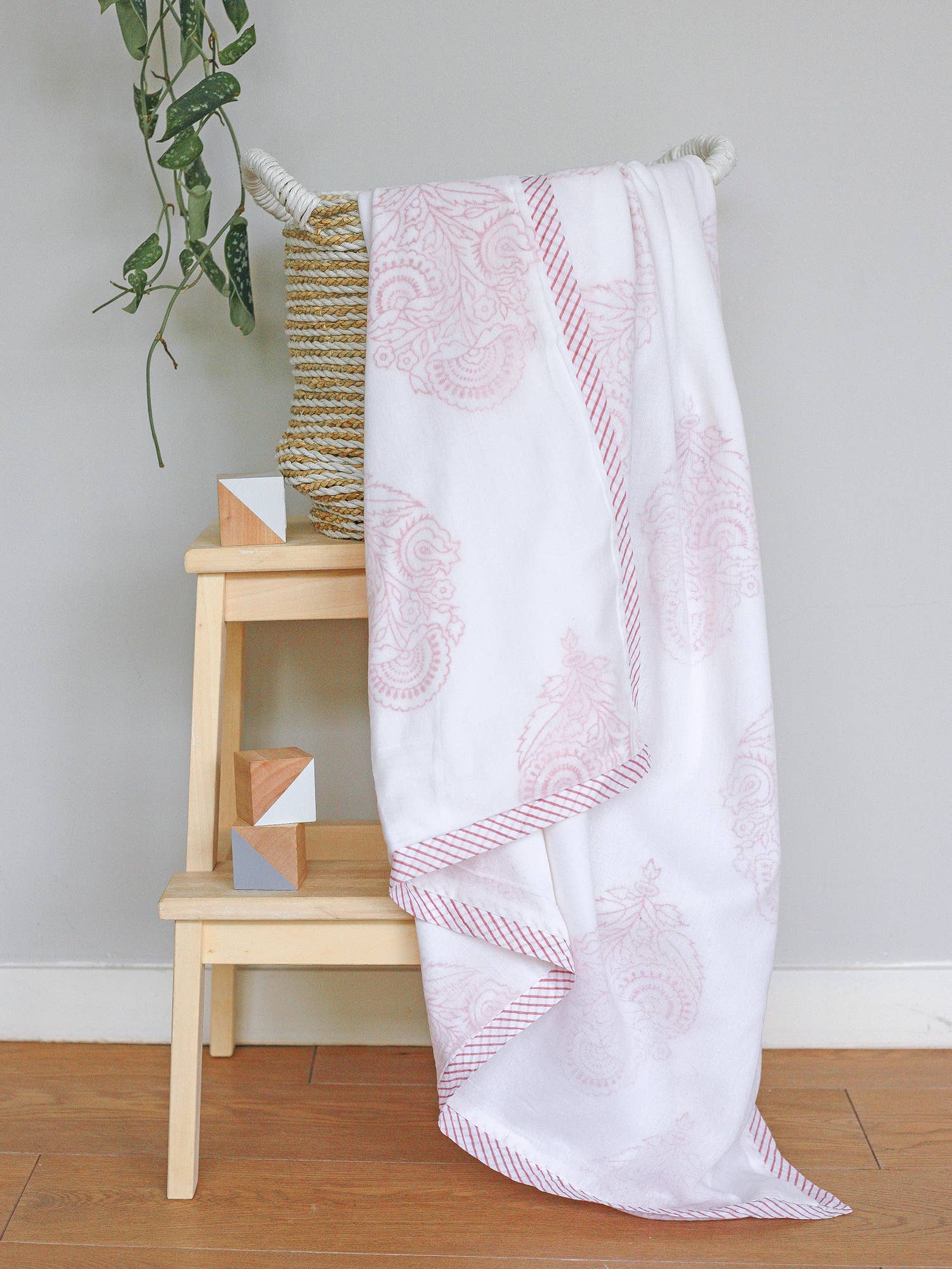 Receiving/Stroller Blanket: Handmade, Block-Printed Cotton - Image 9