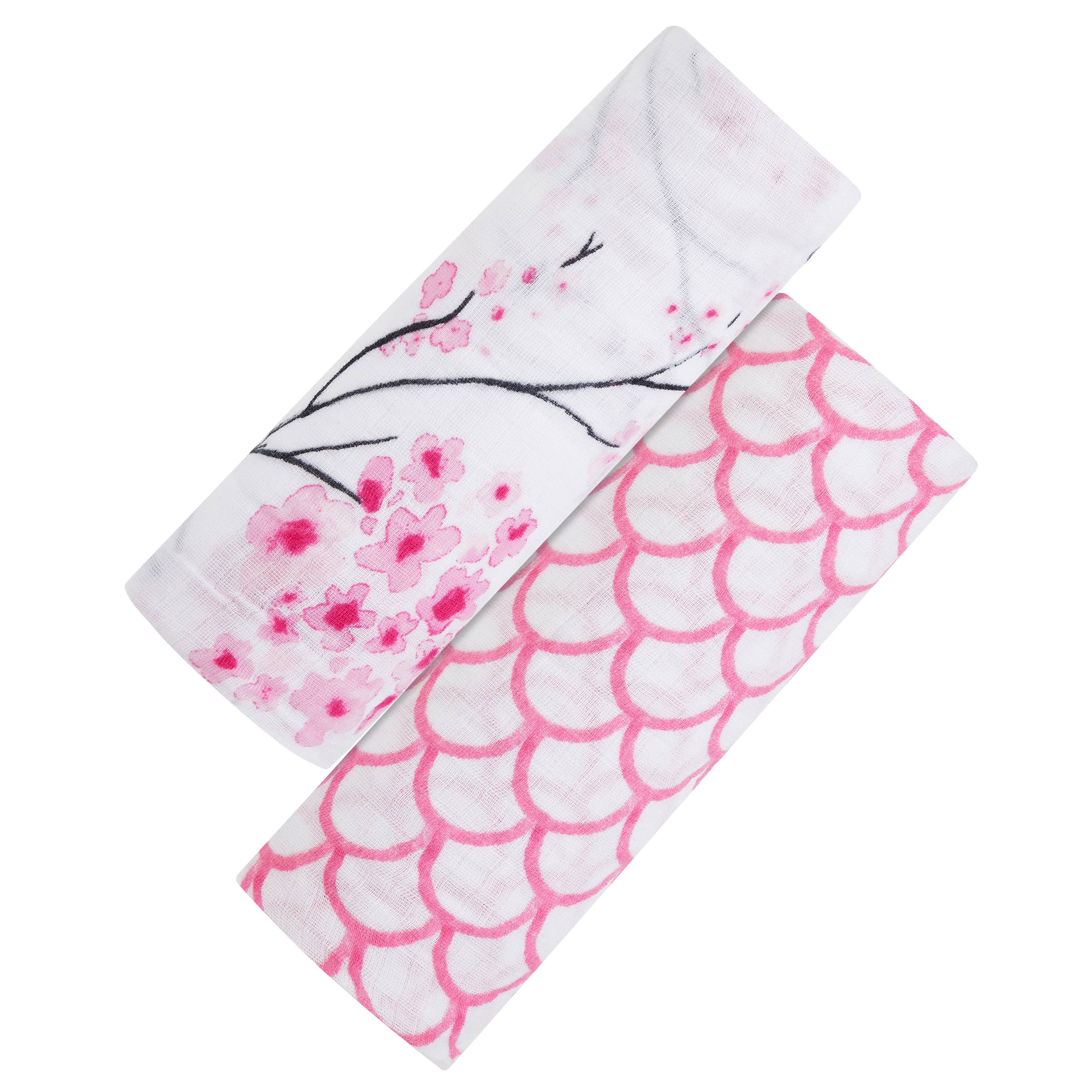 Sakura Organic Swaddle Set (Cherry Blossom & Pink Stripe) - Image 3