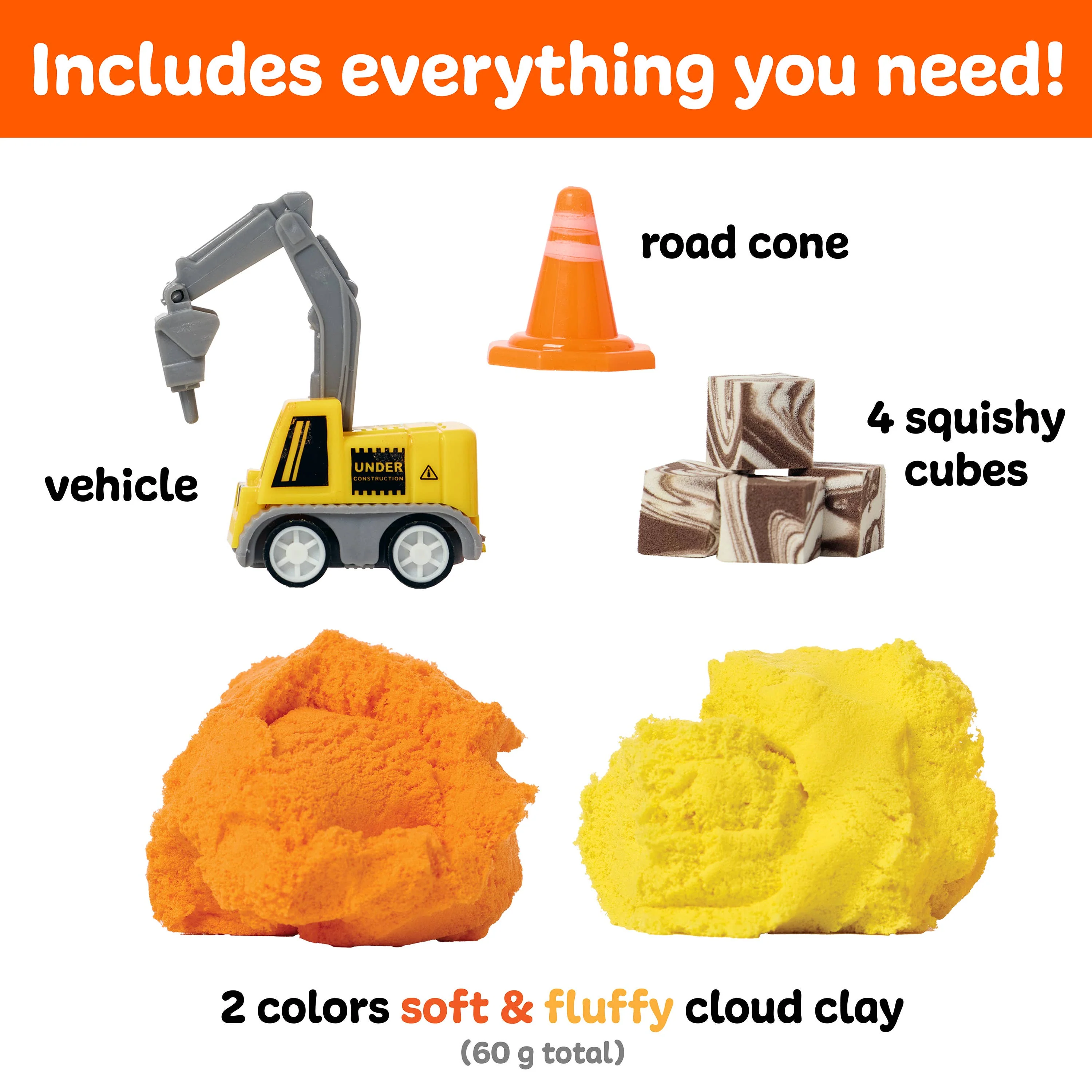 Sensory Mini Play Kit Jar with Cloud Clay: Construction Them - Image 6