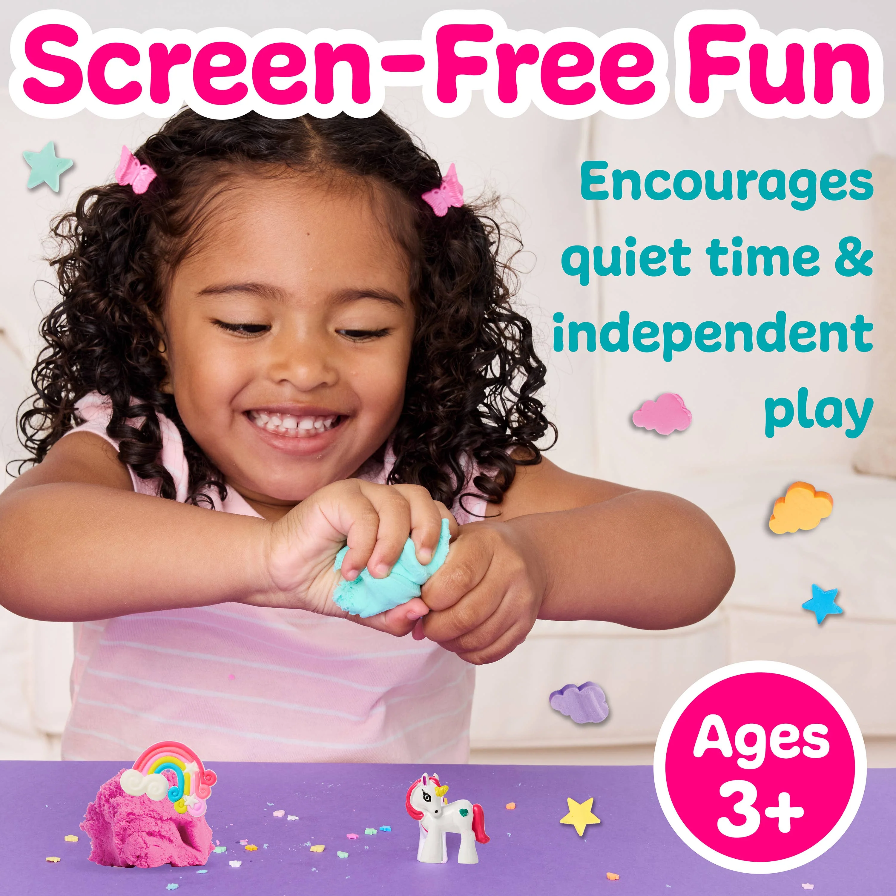 Sensory Mini Play Kit Jar with Cloud Clay: Unicorn Theme - Image 2