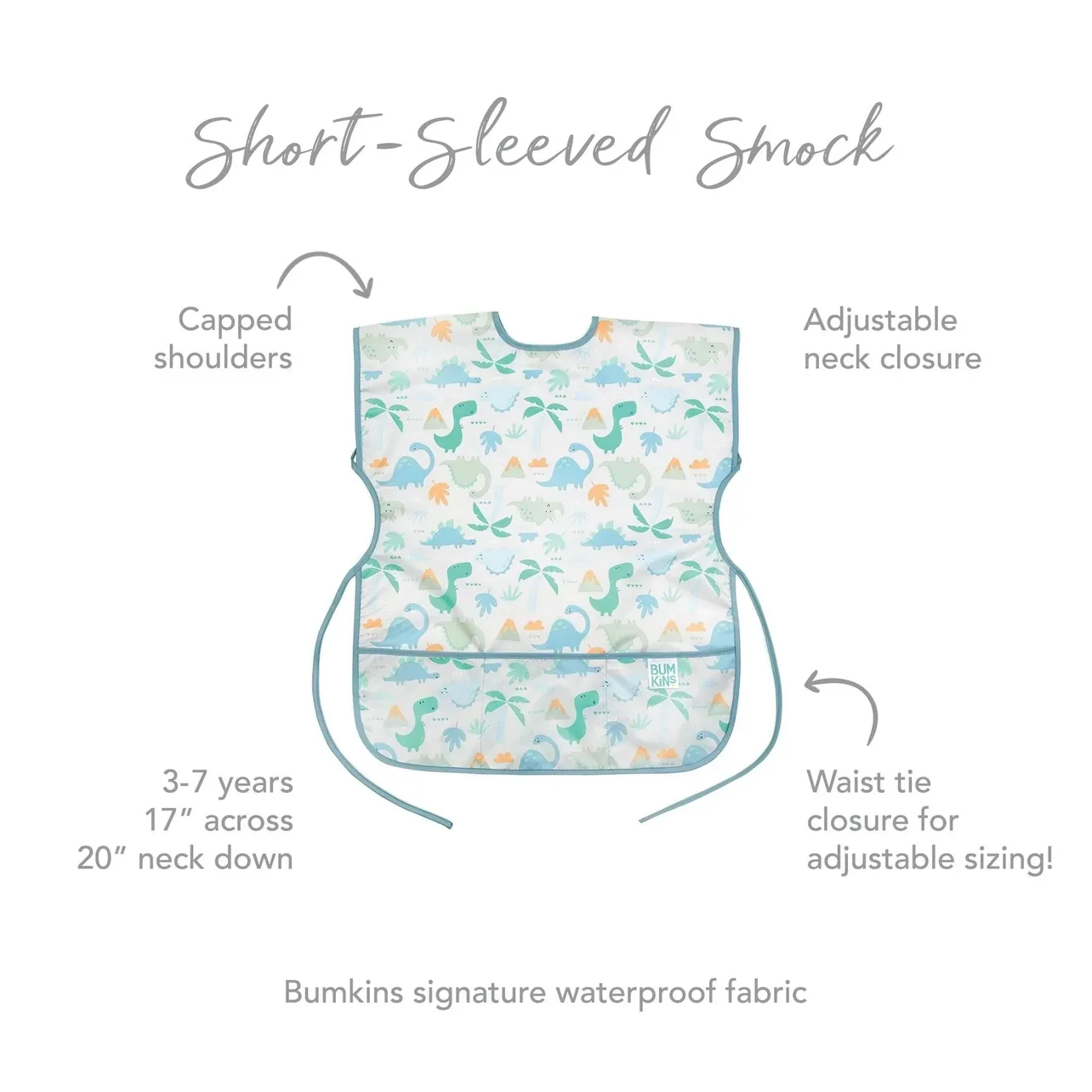 Short-Sleeved Art Smock: Dinosaurs - Image 2