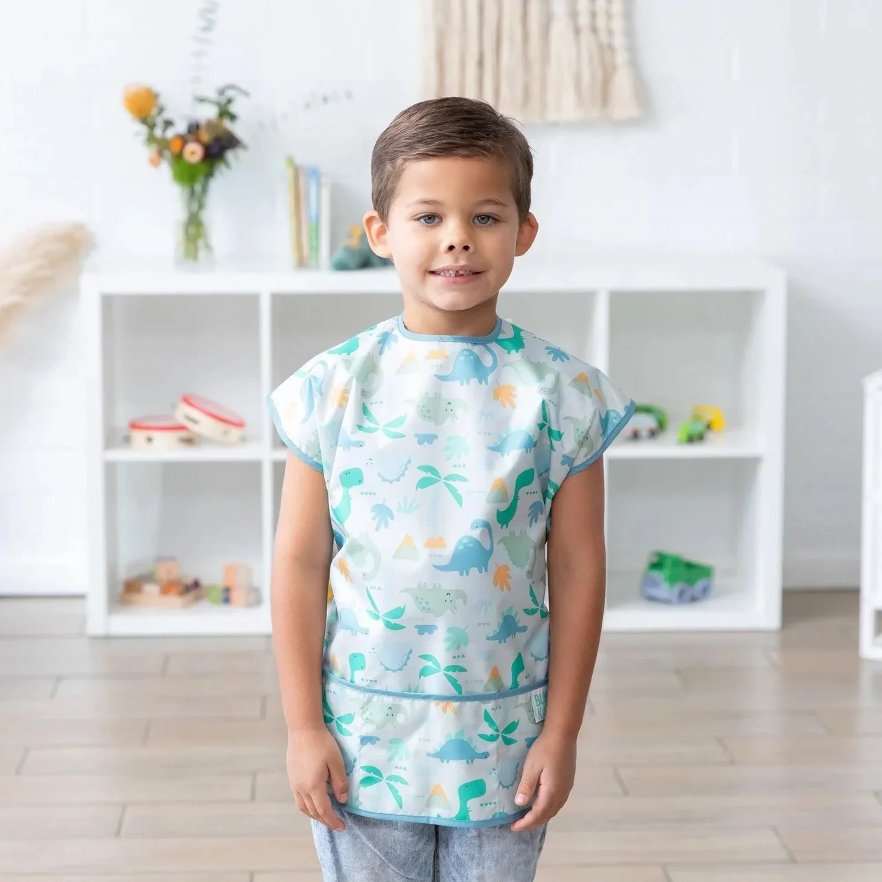 Short-Sleeved Art Smock: Dinosaurs - Image 3