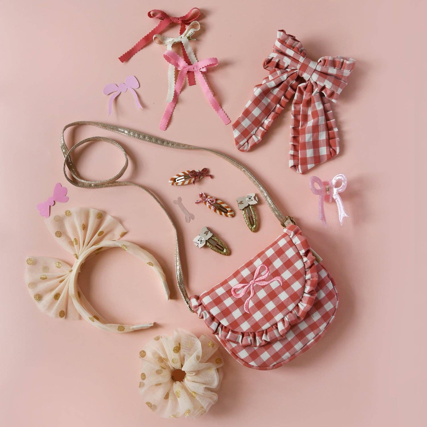 Stripy Glitter Bow Clips - Image 3