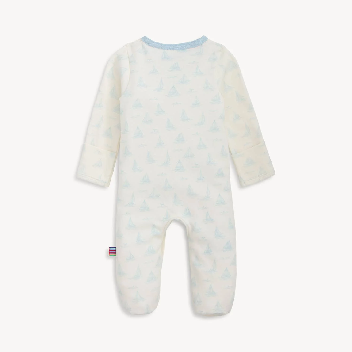 TINY TIDES BL ORG COT MAGNETIC FOOTIE - Image 4