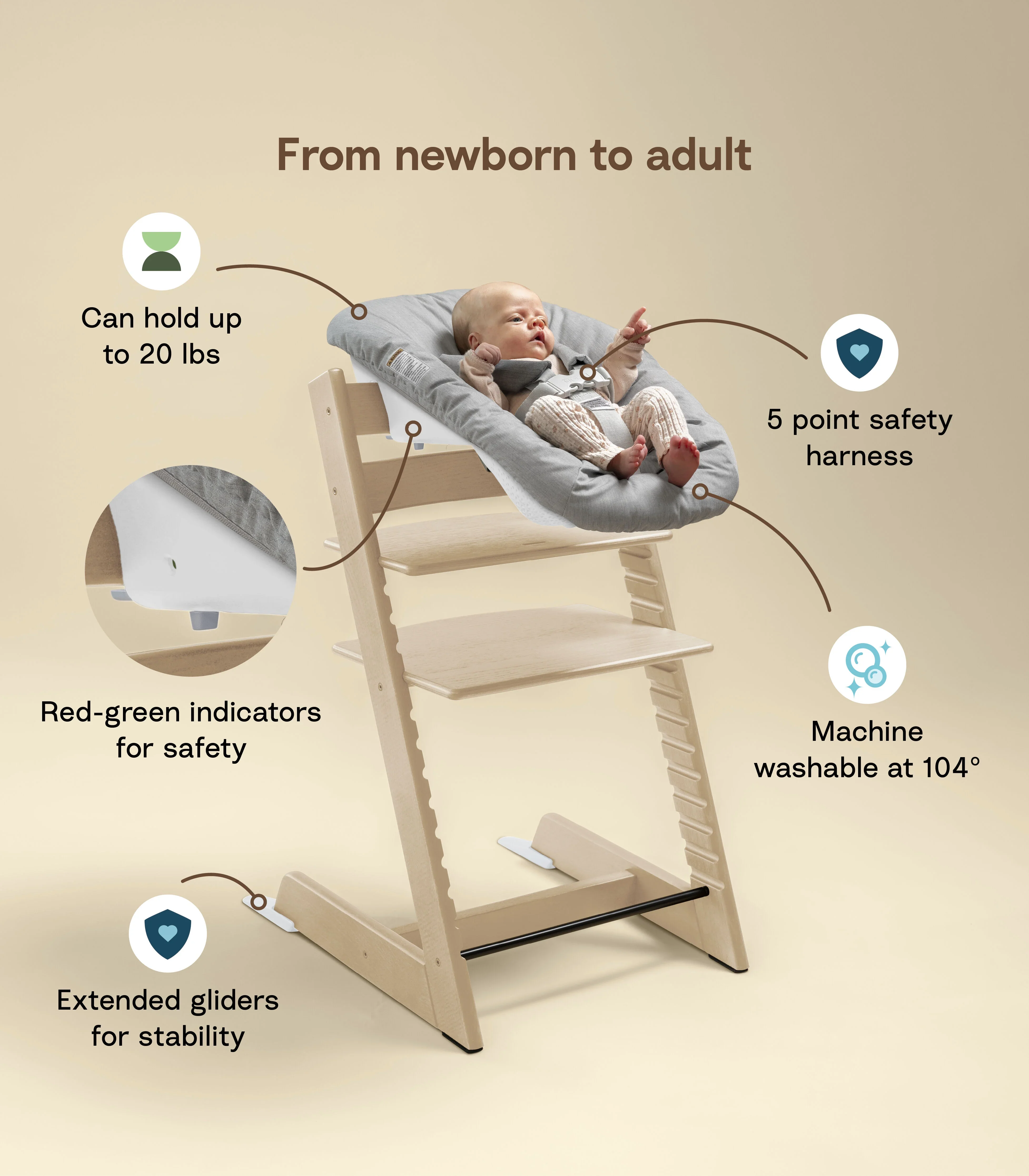 Tripp Trapp® High Chair² with newborn set - Image 7