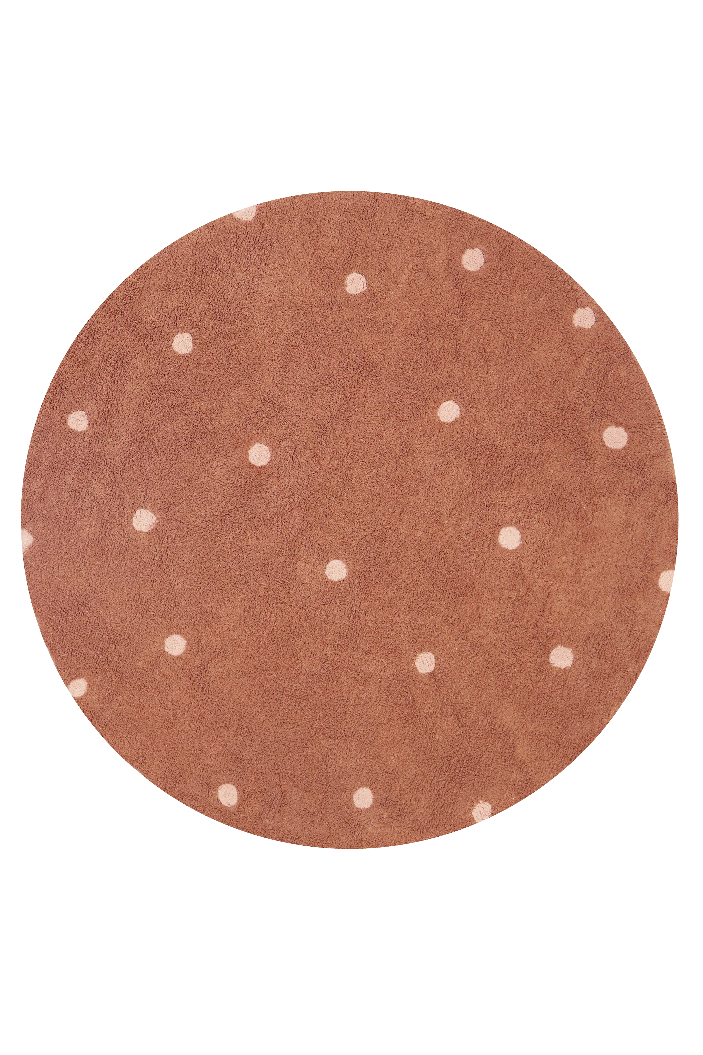 Washable rug Round Dot  Chestnut