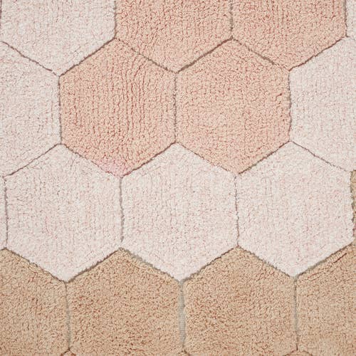 Washable rug Round Honeycomb Rose - Image 4
