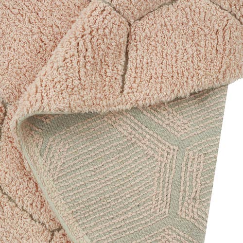 Washable rug Round Honeycomb Rose - Image 5