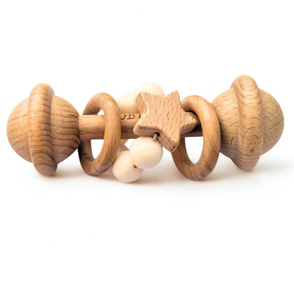 White Wooden Rattle Toy