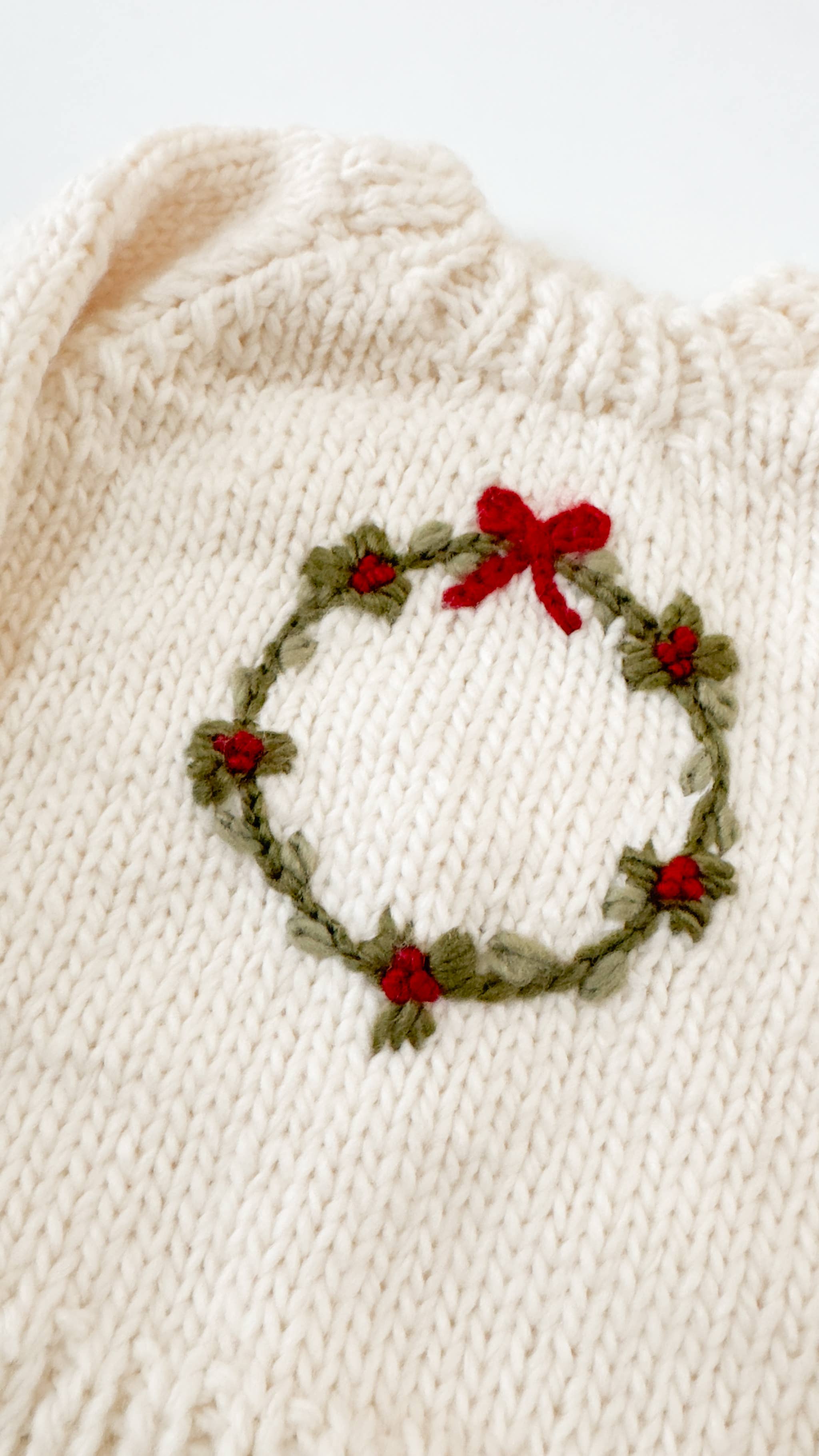 Wreath Sweater Baby Kid Christmas Holiday Bow - Image 4