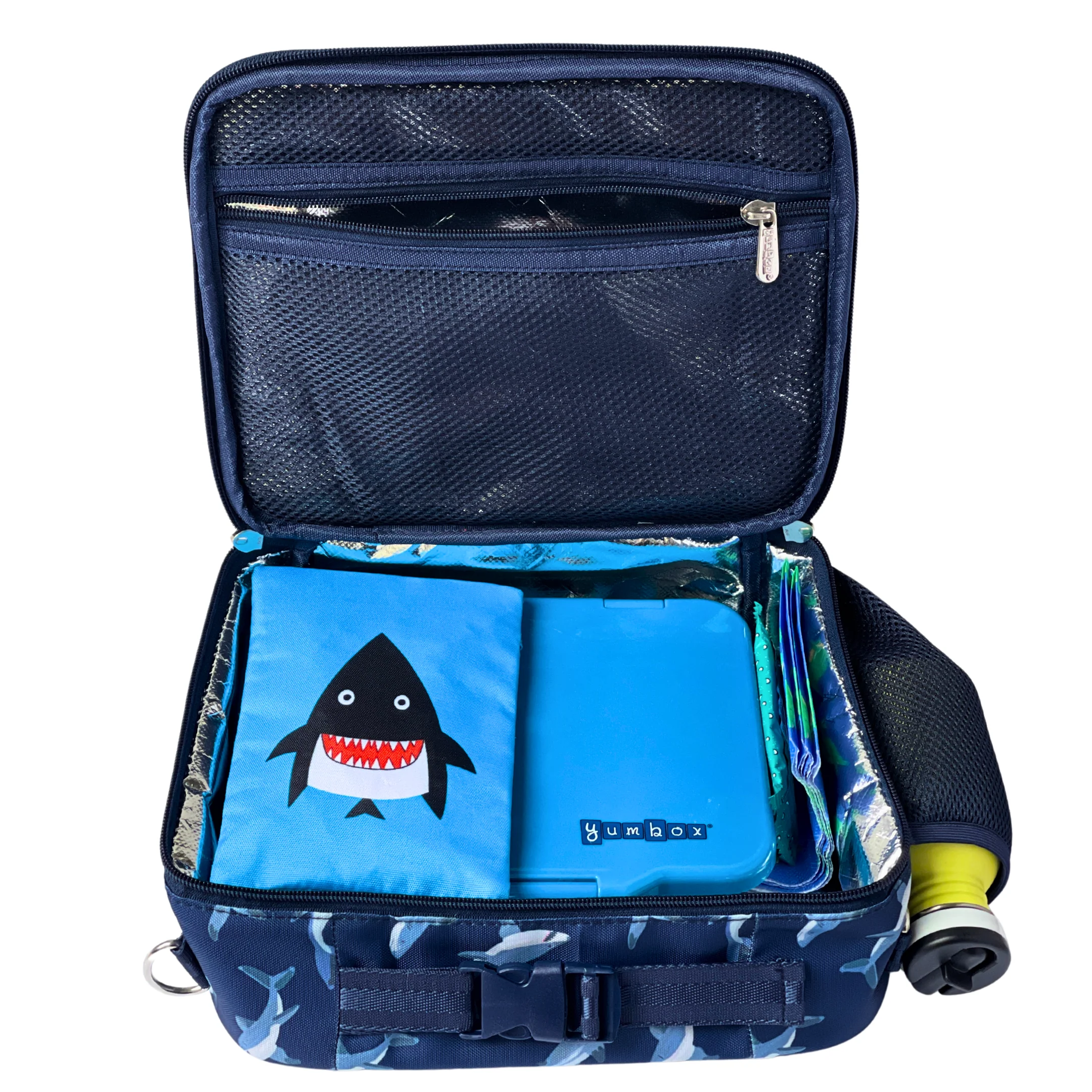 Yumbox Kids Lunch Bag – Shark Print, Insulated, 3-Way Carry - Image 10